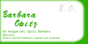 barbara opitz business card